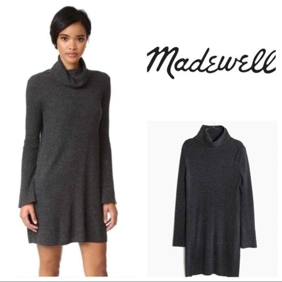 Madewell Dark Gray Turtleneck Sweater Dress - Picture 1 of 9